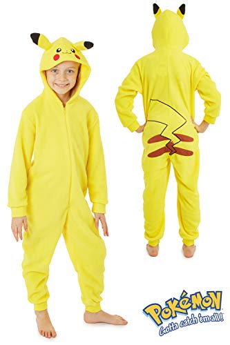 Pokémon Pikachu Schlafanzug, Kinder Jumpsuits Kostüm Tier Pyjama Onesie, Kuscheliger Kigurumi, Kostüm Kinder Jungen, Faschingskostüme, Perfektes Lustige Geek Cosplay Geschenk (9-10 Jahre) - 5