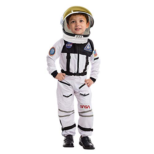 Astronaut NASA Pilot Kostüm mit beweglichem Visierhelm für Kinder, Jungen, Mädchen, Space Kostüm Outfit Rollenspiel für Halloween Party Cosplay Schulklassenzimmer Bühnenperformance (Small, Silver) - 3