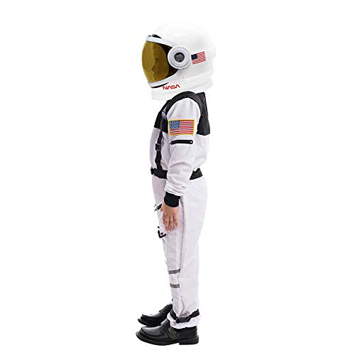 Astronaut NASA Pilot Kostüm mit beweglichem Visierhelm für Kinder, Jungen, Mädchen, Space Kostüm Outfit Rollenspiel für Halloween Party Cosplay Schulklassenzimmer Bühnenperformance (Small, Silver) - 4