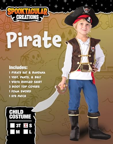 Spooktacular Creations Kinder Piraten Kostüm, Deluxe Jungen Piratenkostüm Set (3-10 Jahre) (Small) - 5