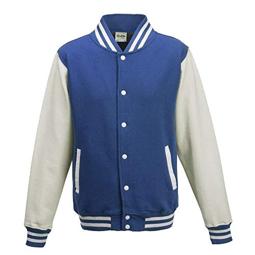 Just Hoods - Unisex College Jacke 'Varsity Jacket' BITTE DIE JH043 BESTELLEN! Gr. - L - Royal Blue/White