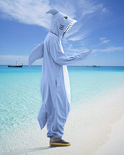 wotogold Herren Tier Shark Pyjamas Cosplay Kostüme X-Large Hellblau - 6