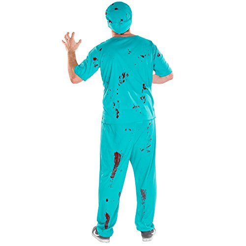 TecTake dressforfun 4-TLG. Herrenkostüm Zombie Arzt Doktor Kostüm inkl. Oberteil, Hose, Mundschutz & OP Mütze (XL | Nr. 300185) - 2