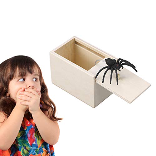 STOBOK Spinne Überraschung Streich Holz Angst Box Witz Spielzeug Narren Day Box für Erwachsene Kinder (White Board, Spinne) - 3