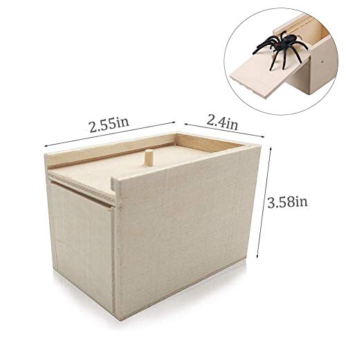 2 Stücke Holz Streich Spinne Scare Box Überraschung Box lustige Scare kleine Holzkiste Spinne beängstigend Mädchen für Kinder Erwachsene Partei begünstigt Geschenke - 2