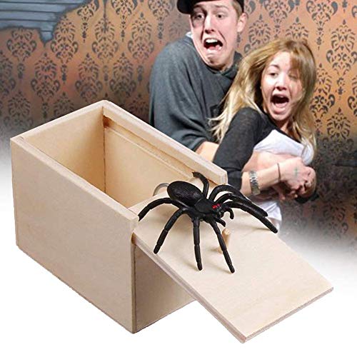 2 Stücke Holz Streich Spinne Scare Box Überraschung Box lustige Scare kleine Holzkiste Spinne beängstigend Mädchen für Kinder Erwachsene Partei begünstigt Geschenke - 7