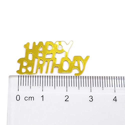 DIWULI, Happy Birthday Konfetti Gold, Geburtstags Tisch-Konfetti, Tisch-Deko, Glitter, goldene Geburtstags-Deko Streudeko für Geburtstagsfeier, Motto-Party, Dekoration, Geschenk-Deko, DIY, basteln - 3