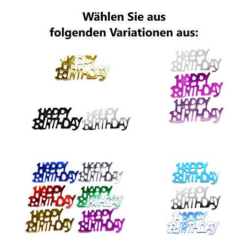 DIWULI, Happy Birthday Konfetti Gold, Geburtstags Tisch-Konfetti, Tisch-Deko, Glitter, goldene Geburtstags-Deko Streudeko für Geburtstagsfeier, Motto-Party, Dekoration, Geschenk-Deko, DIY, basteln - 4