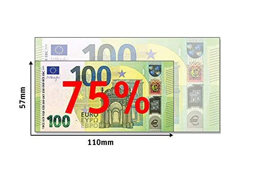 Cashbricks 100 x €100 Euro Spielgeld Scheine – verkleinert – 75% Größe - 3