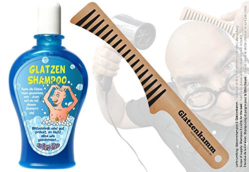Glatzen-Shampoo + Glatzenkamm (SET) – Der Kamm für die Glatze & Glatzenshampoo (SET) – Scherzartikel