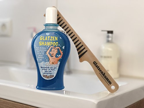 Glatzen-Shampoo + Glatzenkamm (SET) – Der Kamm für die Glatze & Glatzenshampoo (SET) – Scherzartikel - 2