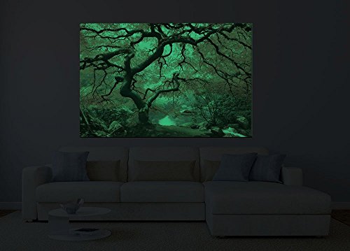 Nachtleuchtendes – Fluoreszierendes Wandbild in XXL – Leinwandbild mit Ahorn-Baum im Herbst - 5