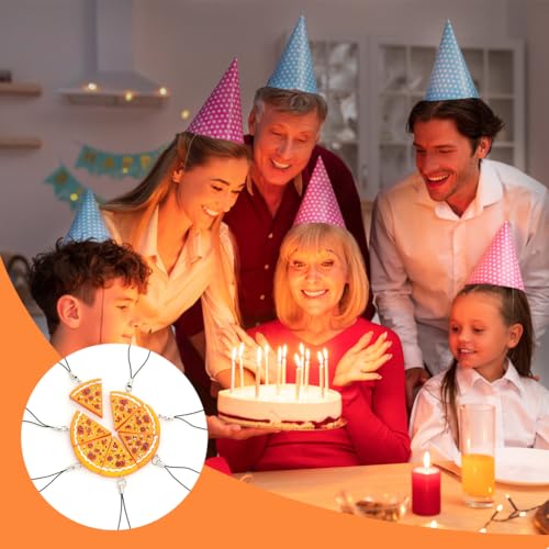 EQLEF Freundschafts Schlüsselanhänger Pizza Anhänger Schlüsselanhänger Gürtelschnalle Geldbörse Tasche Charm Key Schmuck Ornamente (7 Stück) - 2