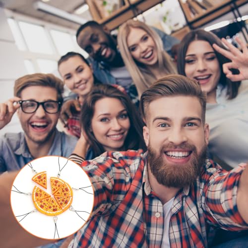 EQLEF Freundschafts Schlüsselanhänger Pizza Anhänger Schlüsselanhänger Gürtelschnalle Geldbörse Tasche Charm Key Schmuck Ornamente (7 Stück) - 4
