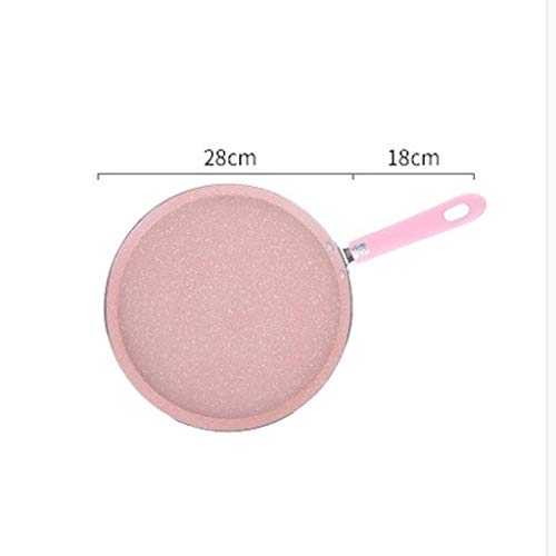 Rosa Bratpfanne Antihaft-Beschichtung Griff, Easy Pancake Omelette Tortilla Pita Pan, Aluminiumlegierung 28 Cm JIAMING - 2