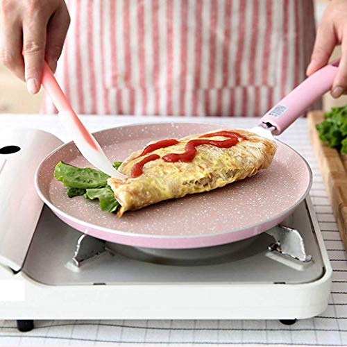 Rosa Bratpfanne Antihaft-Beschichtung Griff, Easy Pancake Omelette Tortilla Pita Pan, Aluminiumlegierung 28 Cm JIAMING - 6