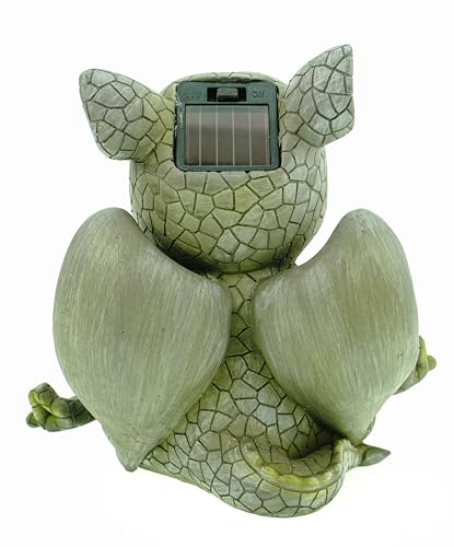 Udo Schmidt GmbH & Co. KG Yoga Gartendrache mit LED Solaraugen 17 cm Drache Figur Gartenfigur Glück Gargoyle Skulptur Solar - 7