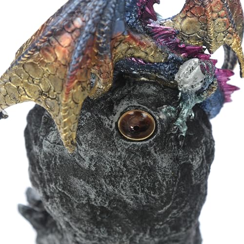 LED Dekofigur Eisdrache / Drache mit Räucherkegelhalter, 28 cm - 8