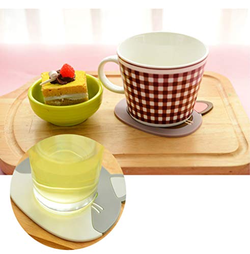 Lezed Silikon Katze Untersetzer Katzen Schalen Silikon Matten süßen Cartoon-Katzen Cup Becher Gummimatte für Wein, Glas, Tee, Getränke, Bier, Haus, Küche Dekor 6 Stück - 5