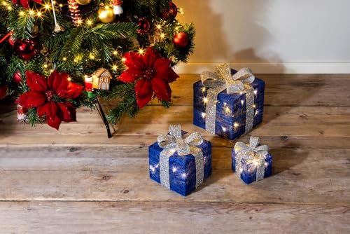 Bambelaa! 3er Led Deko Geschenke Weihnachten Leucht Boxen Timer Weihnachts Dekoration Weihnachtsdeko Beleuchtet Deko - 2