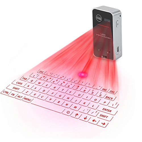 ASHATA Bluetooth Projektor virtuelle Tastatur, Mini Kabellose Tastatur Wireless Virtual Projektion Tastatur USB-Schnittstelle mit Maus Funktion für Android Smartphone Tablet PC Laptop