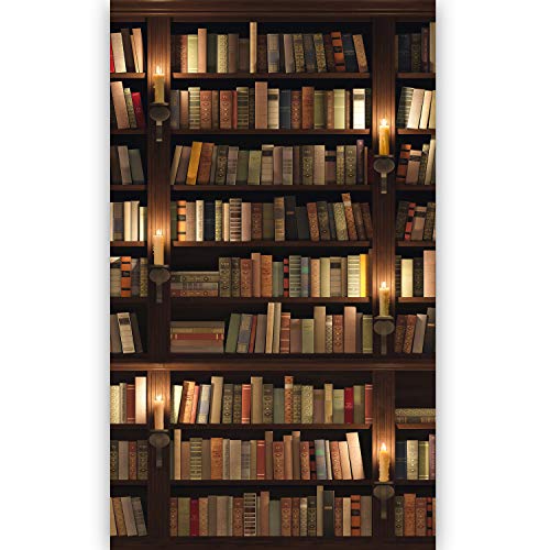 murimage Türtapete Bücherregal 86 x 200 cm inklusive Kleister Alte Bücher Bibliothek Regal Bücherei Antik Kerzen Rustikal Tapete Fototapete - 2