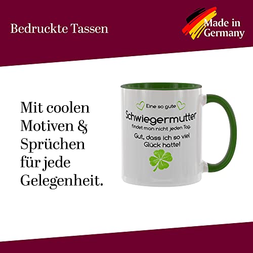 Crealuxe Eine so Gute Schwiegermutter findet Man Nicht alle Tage – Gut das ich so viel Glück Hatte – Kaffeetasse mit Motiv, Bedruckte Tasse mit Sprüchen oder Bildern - 3