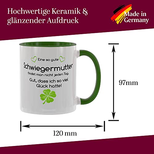 Crealuxe Eine so Gute Schwiegermutter findet Man Nicht alle Tage – Gut das ich so viel Glück Hatte – Kaffeetasse mit Motiv, Bedruckte Tasse mit Sprüchen oder Bildern - 6