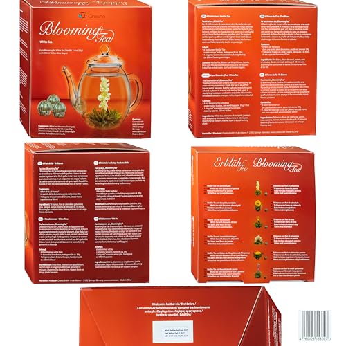 Creano Teeblumen Mix – Geschenkset „ErblühTee“ mit Glaskanne Weißtee (6 verschiedene Sorten) - 6