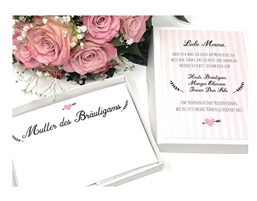 Hochzeit Geschenk Mutter des Bräutigams - Stofftaschentuch für Freudentränen - Geschenk Schwiegermutter