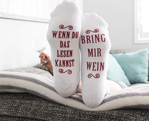 Luxuriöse Lustige Socken Aus Gekämmter Baumwolle Mit Der Aufschrift Bring Mir Wein Gastgeber, Einweihungsfeiern, Geburtstage, Muttertag Oder Für Weinliebhaber - 2