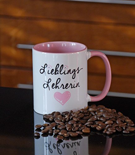 Nice-Presents Lieblingslehrerin Hochwertige Tasse für die Beste Lehrerin in hochwertiger Qualität, beidseitig Bedruckt. EIN Dankeschön als tolles Geschenk. EIN Hingucker an jeder Schule. (Rosa) - 3