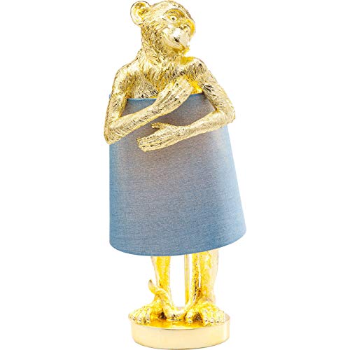 Kare DesignTischleuchte Animal Monkey gold- blau, Gestell: Polyresin, Stange: Stahl pulverbeschichtet, Schirm: 100 % Leinen Flachs - 5