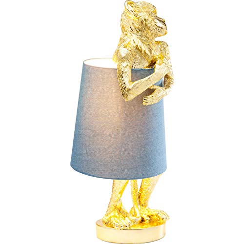 Kare DesignTischleuchte Animal Monkey gold- blau, Gestell: Polyresin, Stange: Stahl pulverbeschichtet, Schirm: 100 % Leinen Flachs - 6