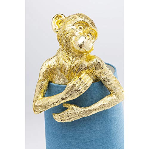 Kare DesignTischleuchte Animal Monkey gold- blau, Gestell: Polyresin, Stange: Stahl pulverbeschichtet, Schirm: 100 % Leinen Flachs - 9