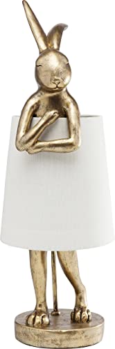 Kare Design Tischleuchte Animal Rabbit, Gold, schöne Tischlampe in Hasen Form, weißer Lampenschirm, edele Tischleuchte, (H/B/T) 68x23x23cm