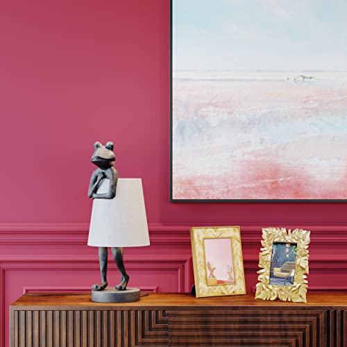 Kare Design Tischleuchte Animal Frog grau, Gestell: Polyresin, Stange: Stahl pulverbeschichtet, Schirm: 100 % Leinen Flachs - 2