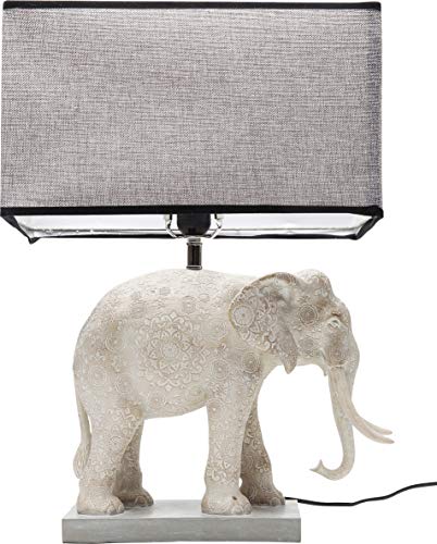 Kare Design Tischleuchte Elephant, lustige Tischleuchte mit Tier Motiv Elefant, Tischlampe in weiß miz rechteckigem Lampenschirm, (H/B/T) 55,5x38,2x38,3cm