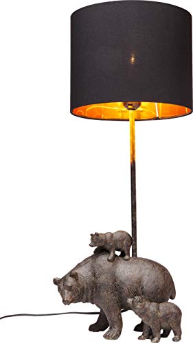 Kare Design Tischleuchte Bear Family, Bärenfamilie als Tischlampe, lustige Tier Tischlampe mit schwarzem Lampenschirm, (H/B/T) 60x23x24cm