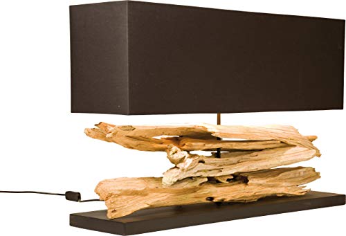 Kare Design Tischleuchte Nature Horizontal, moderne Design Nachttischlampen aus Treibholz, Braun (H/B/T) 52x80x20cm