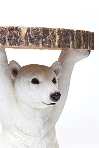 Kare Design Beistelltisch Animal Polar Bär, Ø37cm, kleiner, runder Couchtisch, Holzoptik, Tierfigur als ausgefallener Wohnzimmertisch, (H/B/T) 53x37x37cm - 6