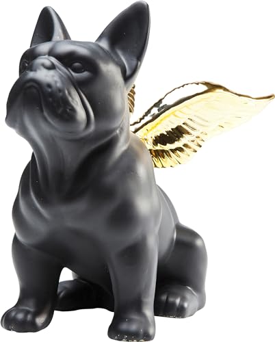 Kare Design Figur Sitting Angel Dog Deko, gold-schwarz