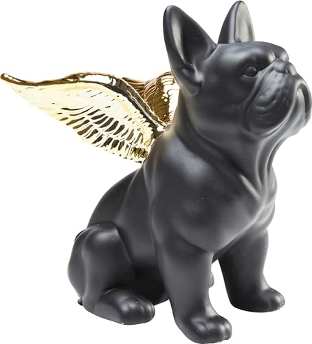 Kare Design Figur Sitting Angel Dog Deko, gold-schwarz - 6