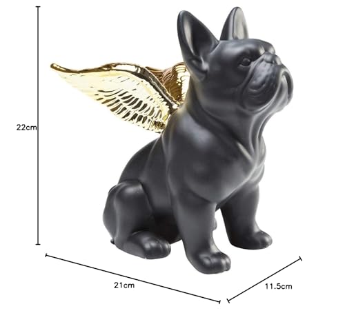 Kare Design Figur Sitting Angel Dog Deko, gold-schwarz - 7