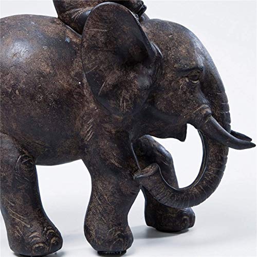 Kare Design Deko Figur Elefant Dumbo Uno, Afrika Deko im Kolonialstil, kleiner Babyelefant mit Elternteil, Wohnzimmer Dekoration, schwarz (H/B/T) 19×17,5×8,5cm - 5