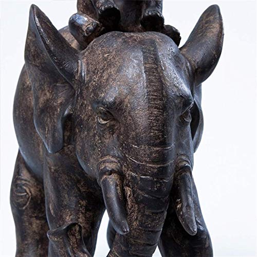 Kare Design Deko Figur Elefant Dumbo Uno, Afrika Deko im Kolonialstil, kleiner Babyelefant mit Elternteil, Wohnzimmer Dekoration, schwarz (H/B/T) 19×17,5×8,5cm - 6