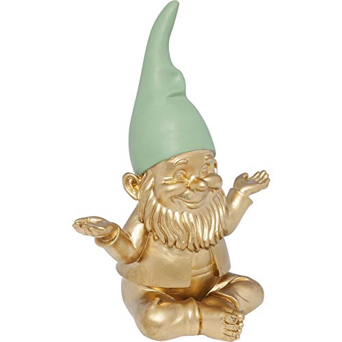 Kare Design Deko Zwerg Meditation, Gold Grün, Gartenzwerg, Höhe 19cm - 2