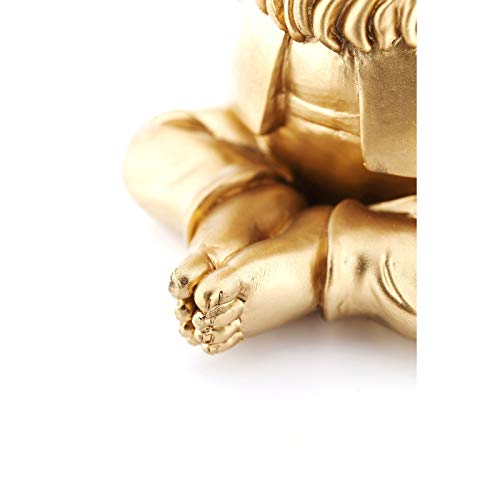 Kare Design Deko Zwerg Meditation, Gold Grün, Gartenzwerg, Höhe 19cm - 5