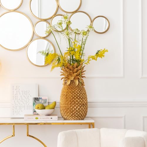Kare Design Vase Pineapple 50cm, große, goldene Blumenvase, dekorative Ananas – Vase in Gold, Dekovase Gold Tisch, Sideboard (H/B/T) 49,5×24,5×24,5 - 2