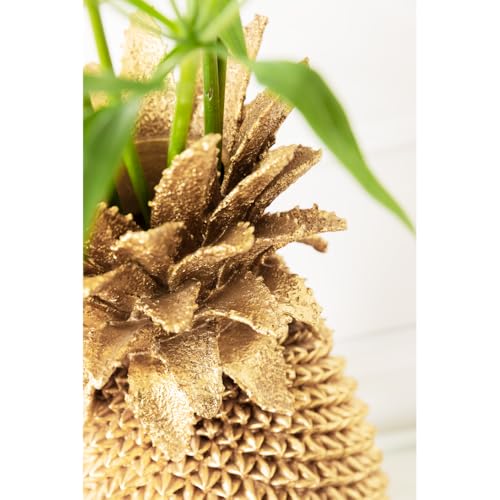 Kare Design Vase Pineapple 50cm, große, goldene Blumenvase, dekorative Ananas – Vase in Gold, Dekovase Gold Tisch, Sideboard (H/B/T) 49,5×24,5×24,5 - 6